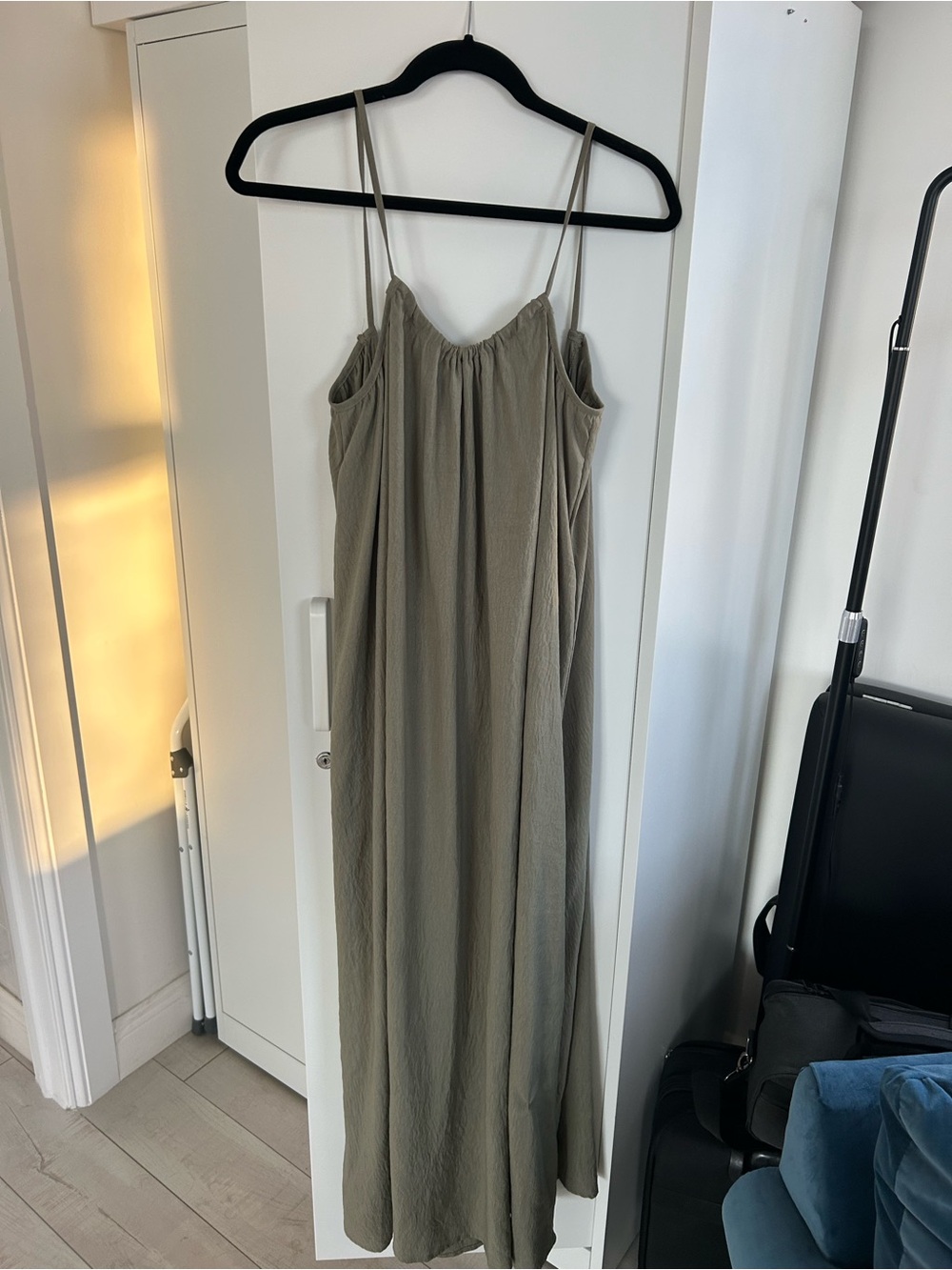 Women’s Olive Slip Maxi Dress - Lightweight Summer Dress